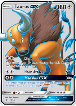 Pokemon Sun & Moon Tauros-GX - 144