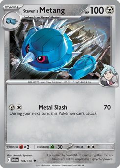 Pokemon Destined Rivals Steven's Metang - 144