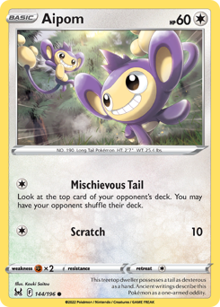 Pokemon Lost Origin Aipom - 144