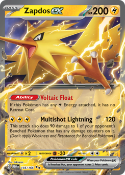 Pokemon 151 Zapdos ex - 145