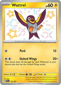 Pokemon Paldean Fates Wattrel - 145