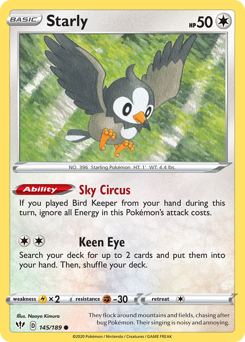 Pokemon Darkness Ablaze Starly - 145
