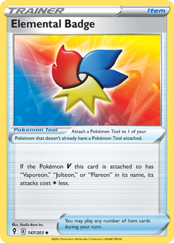 Pokemon Evolving Skies Elemental Badge - 147