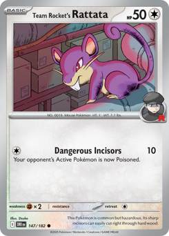 Pokemon Destined Rivals Team Rocket's Rattata - 147