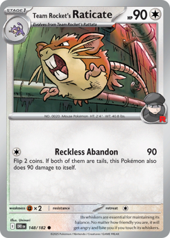 Pokemon Destined Rivals Team Rocket's Raticate - 148