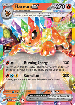 Pokemon Prismatic Evolutions Flareon ex - 14