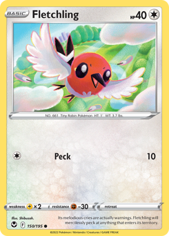 Pokemon Silver Tempest Fletchling - 150