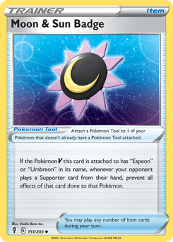 Pokemon Evolving Skies Moon & Sun Badge - 151
