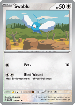 Pokemon Paradox Rift Swablu - 152