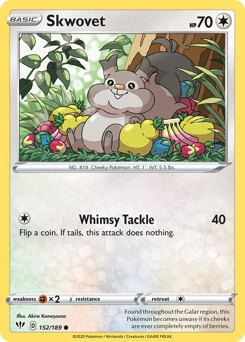 Pokemon Darkness Ablaze Skwovet - 152