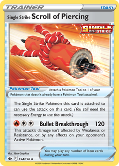 Pokemon Chilling Reign Single Strike Scroll of Piercing - 154