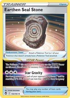 Pokemon Silver Tempest Earthen Seal Stone - 154