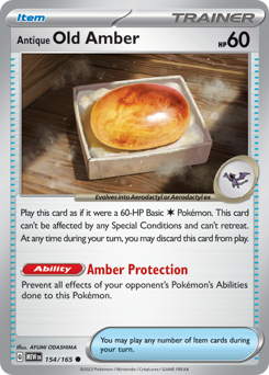 Pokemon 151 Antique Old Amber - 154