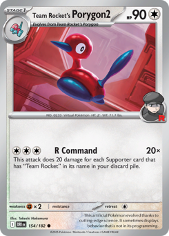Pokemon Destined Rivals Team Rocket's Porygon2 - 154
