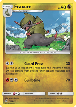 Pokemon Unified Minds Fraxure - 155