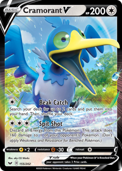 Pokemon Sword & Shield Cramorant V - 155