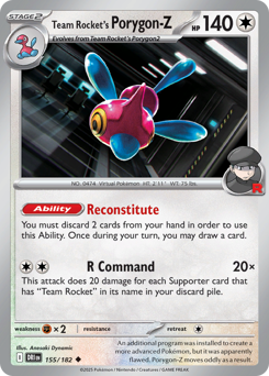 Pokemon Destined Rivals Team Rocket's Porygon-Z - 155