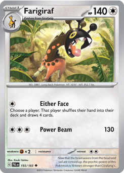 Pokemon Paldea Evolved Farigiraf - 155