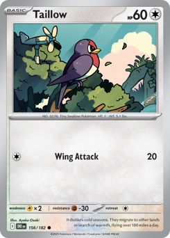 Pokemon Destined Rivals Taillow - 156