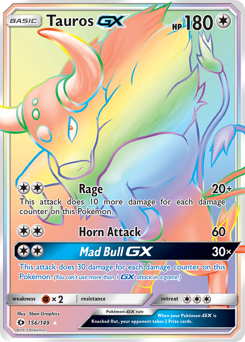 Pokemon Sun & Moon Tauros-GX - 156