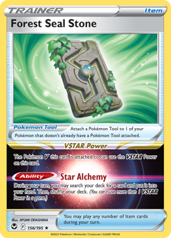 Pokemon Silver Tempest Forest Seal Stone - 156