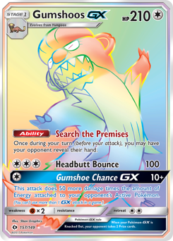 Pokemon Sun & Moon Gumshoos-GX - 157
