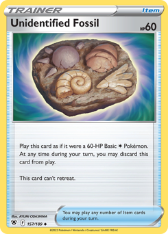 Pokemon Astral Radiance Unidentified Fossil - 157