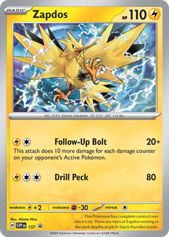 Pokemon Scarlet & Violet Black Star Promos Zapdos - 157