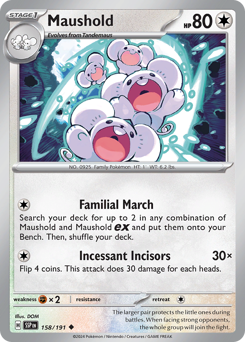 Pokemon Surging Sparks Maushold - 158