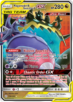 Pokemon Cosmic Eclipse Naganadel & Guzzlord-GX - 158