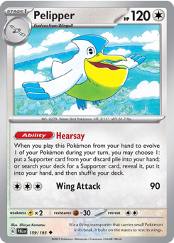 Pokemon Paldea Evolved Pelipper - 159