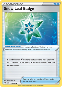 Pokemon Evolving Skies Snow Leaf Badge - 159