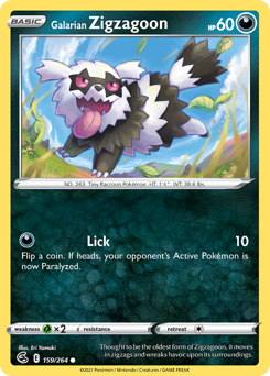Pokemon Fusion Strike Galarian Zigzagoon - 159