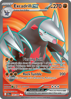 Pokemon Black Bolt Excadrill ex - 160