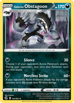 Pokemon Fusion Strike Galarian Obstagoon - 161