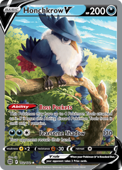 Pokemon Brilliant Stars Honchkrow V - 162