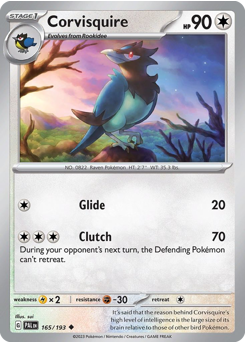 Pokemon Paldea Evolved Corvisquire - 165