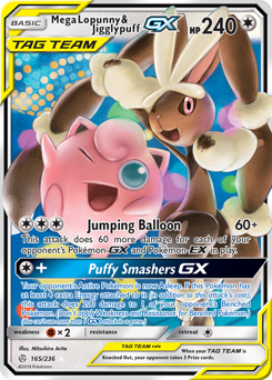Pokemon Cosmic Eclipse Mega Lopunny & Jigglypuff-GX - 165