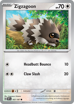 Pokemon Obsidian Flames Zigzagoon - 167