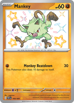 Pokemon Paldean Fates Mankey - 169
