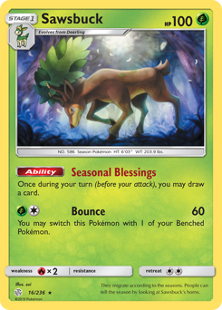 Pokemon Cosmic Eclipse Sawsbuck - 16