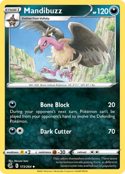 Pokemon Fusion Strike Mandibuzz - 173