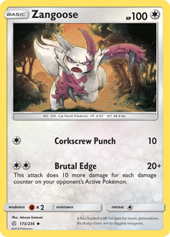 Pokemon Cosmic Eclipse Zangoose - 173
