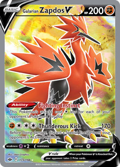 Pokemon Chilling Reign Galarian Zapdos V - 173
