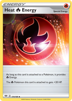 Pokemon Darkness Ablaze Heat Fire Energy - 174