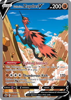 Pokemon Chilling Reign Galarian Zapdos V - 174