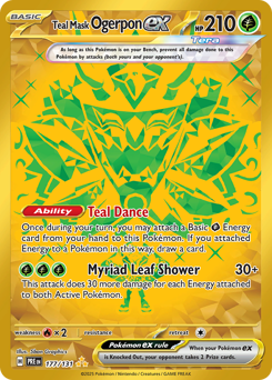 Pokemon Prismatic Evolutions Teal Mask Ogerpon ex - 177