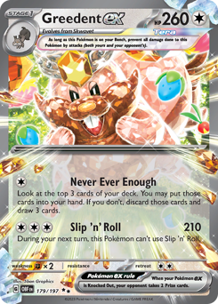 Pokemon Obsidian Flames Greedent ex - 179