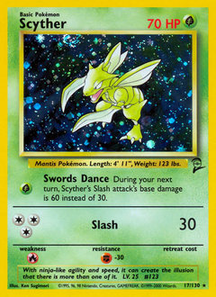 Pokemon Base Set 2 Scyther - 17