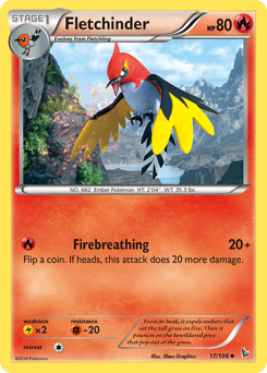 Pokemon Flashfire Fletchinder - 17